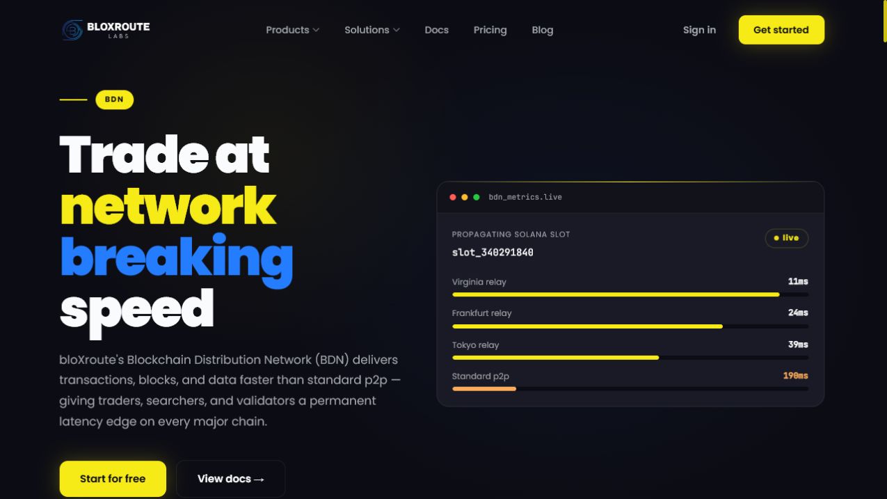 Unpublished bloXroute homepage redesign preview